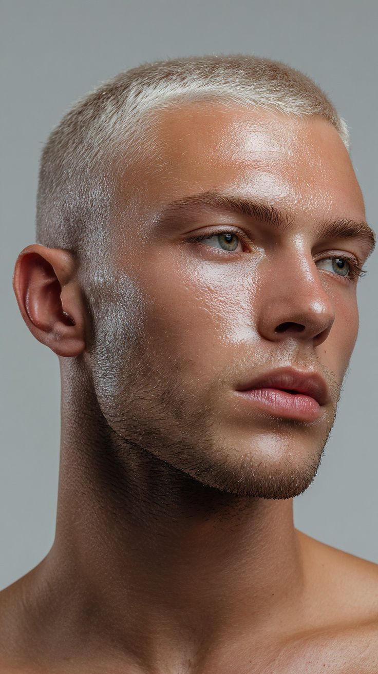 Portrait of a man with clear, healthy skin